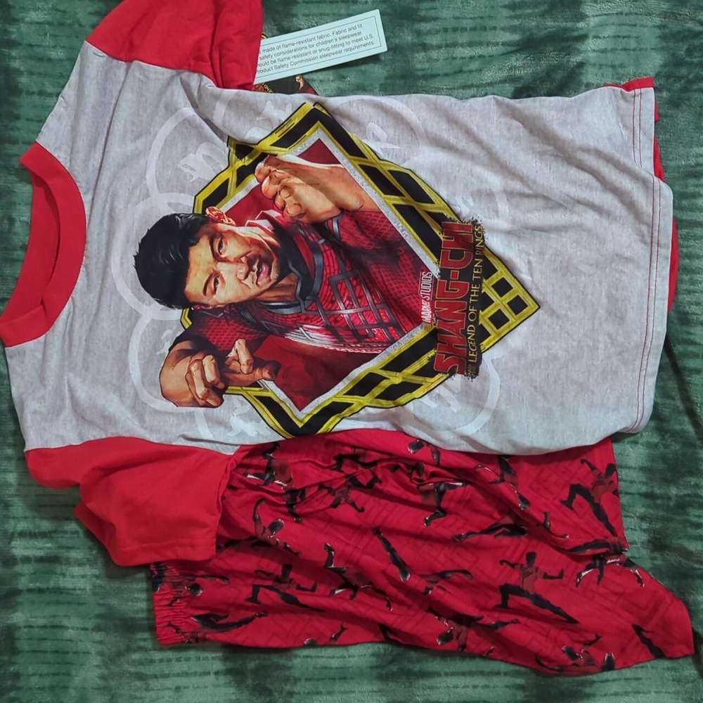 Marvel Shang Chi Boys Large Pajama set 12-14 Red